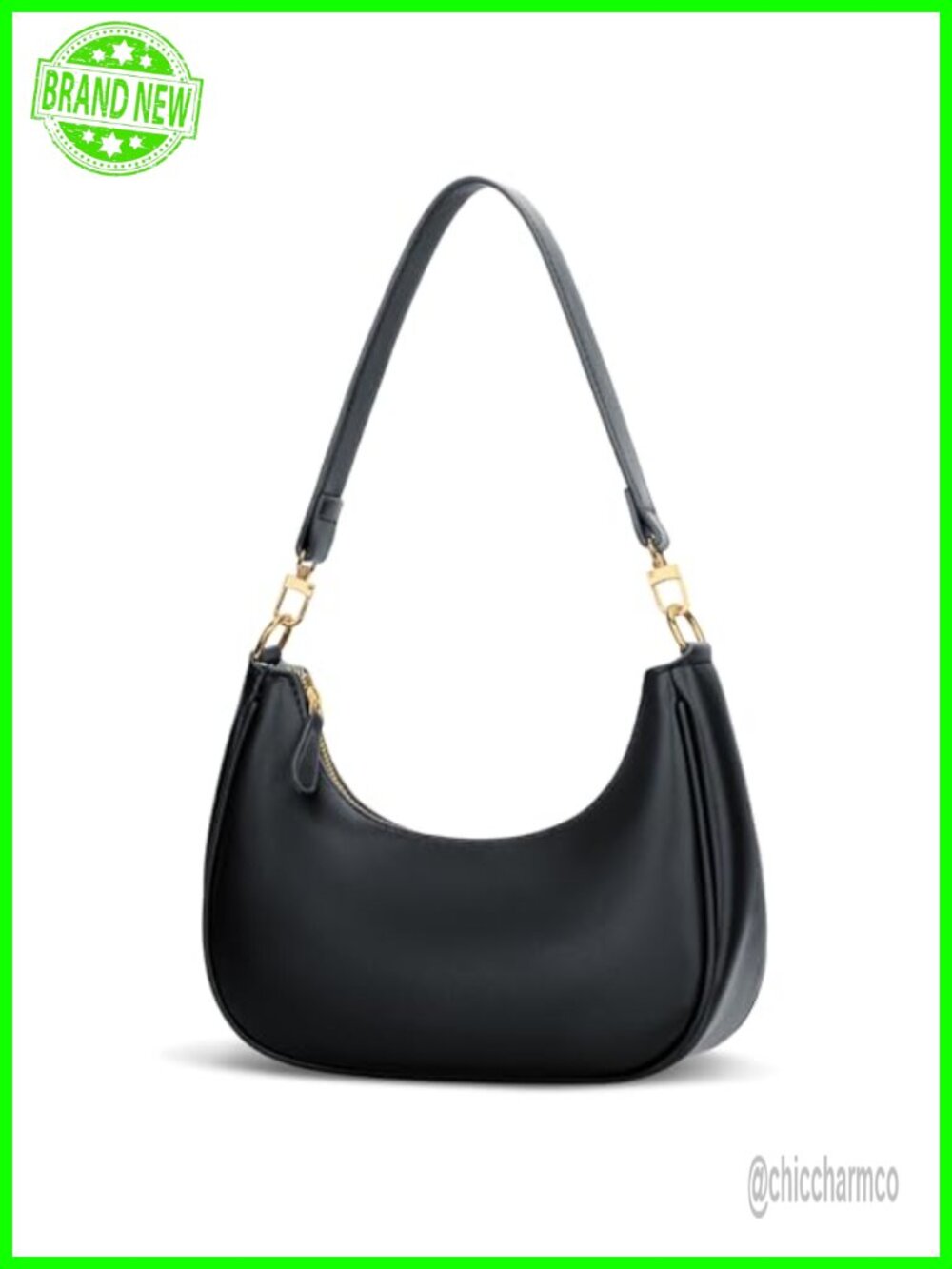 PU Leather Crescent Hobo Shoulder Bag Mini Clutch Crossbody Women